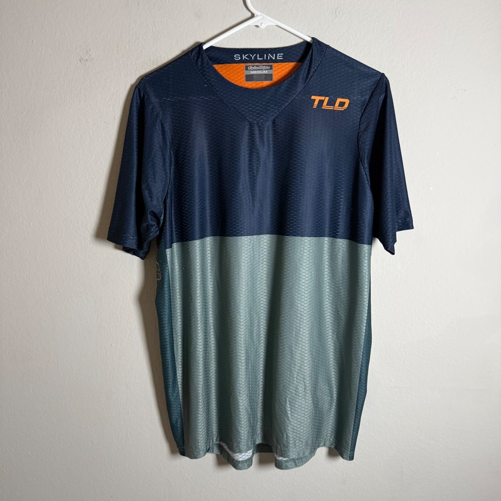 Troy Lee Designs Skyline Mens Medium Grey Orange MTB Bike Jersey Short Sleeve